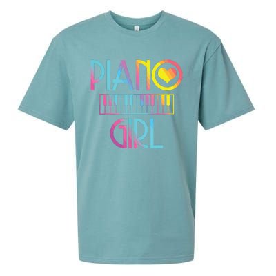 Piano Girl Musical Pianist Keyboard Cute Sueded Cloud Jersey T-Shirt