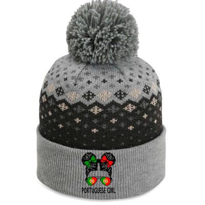 Portuguese Girl Messy Hair Portugal Pride The Baniff Cuffed Pom Beanie