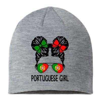 Portuguese Girl Messy Hair Portugal Pride Sustainable Beanie