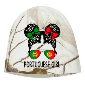 Portuguese Girl Messy Hair Portugal Pride Kati - Camo Knit Beanie