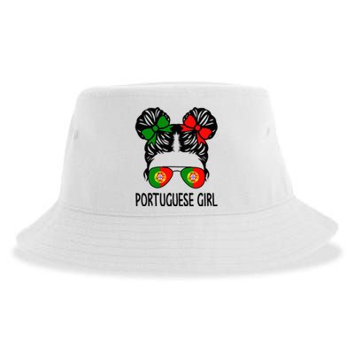 Portuguese Girl Messy Hair Portugal Pride Sustainable Bucket Hat