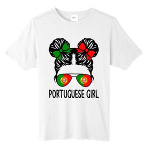 Portuguese Girl Messy Hair Portugal Pride Tall Fusion ChromaSoft Performance T-Shirt