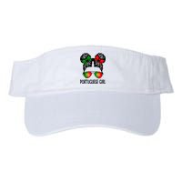 Portuguese Girl Messy Hair Portugal Pride Valucap Bio-Washed Visor