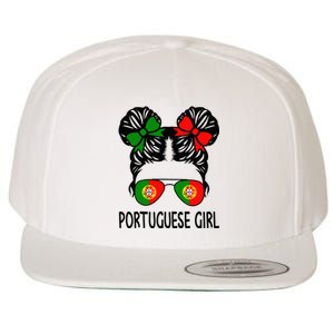 Portuguese Girl Messy Hair Portugal Pride Wool Snapback Cap