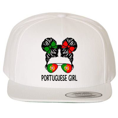 Portuguese Girl Messy Hair Portugal Pride Wool Snapback Cap