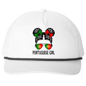 Portuguese Girl Messy Hair Portugal Pride Snapback Five-Panel Rope Hat