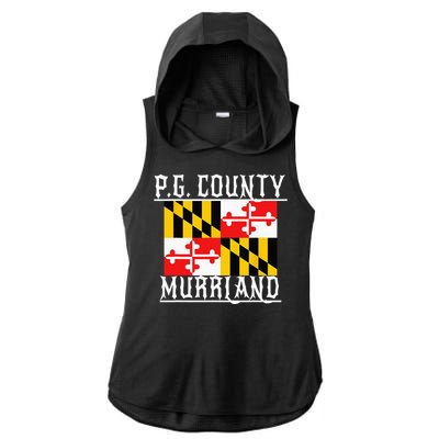 Prince Georges Maryland Murrland DMV Gogo County Rep Ladies PosiCharge Tri-Blend Wicking Draft Hoodie Tank