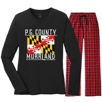 Prince Georges Maryland Murrland DMV Gogo County Rep Women's Long Sleeve Flannel Pajama Set 