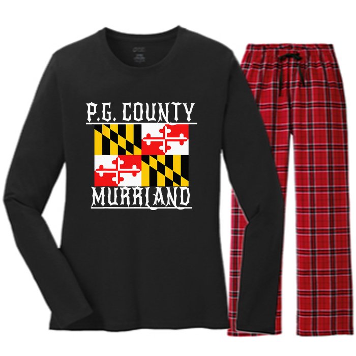 Prince Georges Maryland Murrland DMV Gogo County Rep Women's Long Sleeve Flannel Pajama Set 