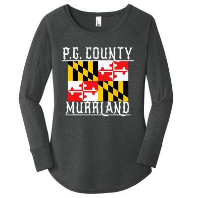 Prince Georges Maryland Murrland DMV Gogo County Rep Women's Perfect Tri Tunic Long Sleeve Shirt