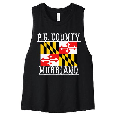 Prince Georges Maryland Murrland DMV Gogo County Rep Women's Racerback Cropped Tank