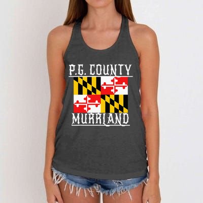 Prince Georges Maryland Murrland DMV Gogo County Rep Women's Knotted Racerback Tank