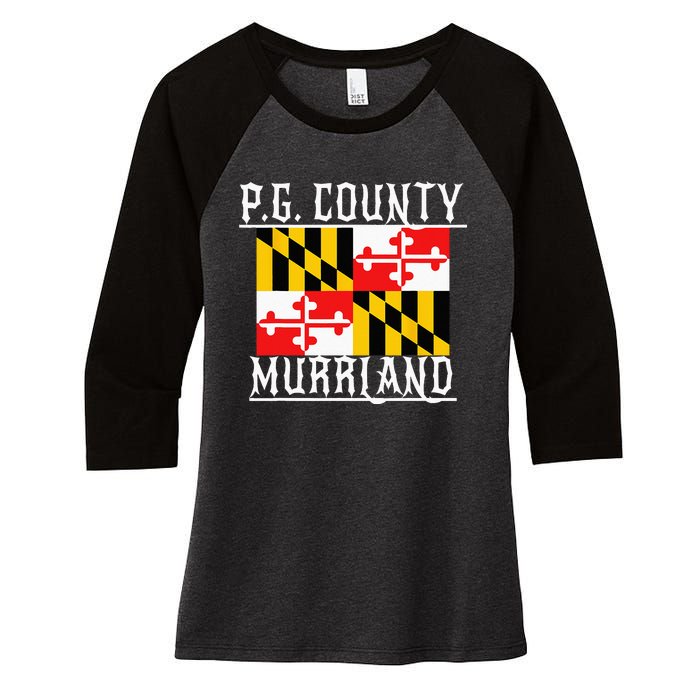 Prince Georges Maryland Murrland DMV Gogo County Rep Women's Tri-Blend 3/4-Sleeve Raglan Shirt