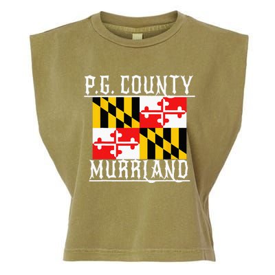 Prince Georges Maryland Murrland DMV Gogo County Rep Garment-Dyed Women's Muscle Tee