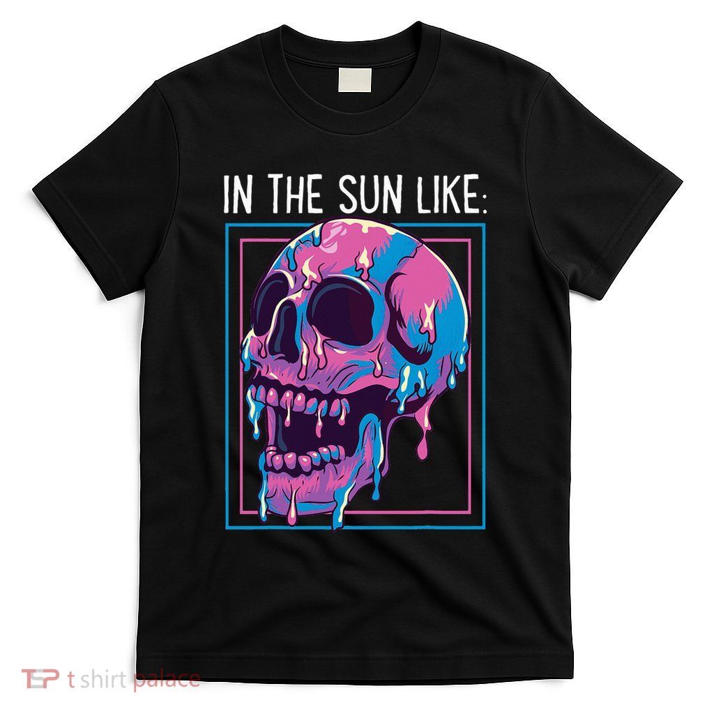 Pastel Goth Melting Skull In The Sun Like Aesthetic Summer T-Shirt