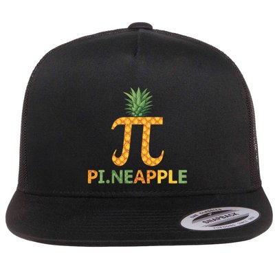 Pinapple Geeky Math Nerdy Teacher Funny Pi Day Gift Flat Bill Trucker Hat