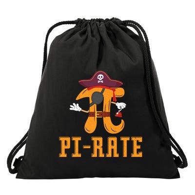 Pirate Geeky Math Nerdy Teacher Funny Pi Day Gift Drawstring Bag