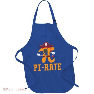 Pirate Geeky Math Nerdy Teacher Funny Pi Day Gift Full-Length Apron With Pockets