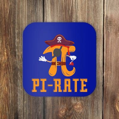 Pirate Geeky Math Nerdy Teacher Funny Pi Day Gift Coaster