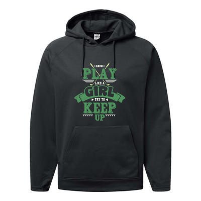 Player Golf Mom Life Gift For Mother's Day Performance Fleece Hoodie