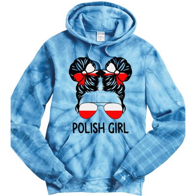 Polish Girl Messy Hair Poland Pride Root Patriotic Tie Dye Hoodie