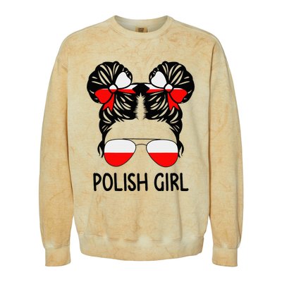 Polish Girl Messy Hair Poland Pride Root Patriotic Colorblast Crewneck Sweatshirt