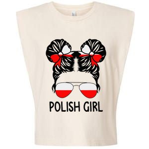 Polish Girl Messy Hair Poland Pride Root Patriotic Garment-Dyed Women's Muscle Tee