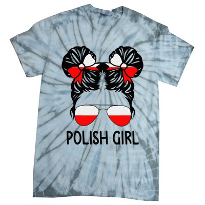 Polish Girl Messy Hair Poland Pride Root Patriotic Tie-Dye T-Shirt