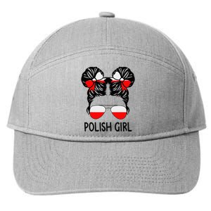 Polish Girl Messy Hair Poland Pride Root Patriotic 7-Panel Snapback Hat