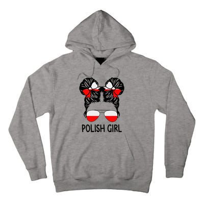 Polish Girl Messy Hair Poland Pride Root Patriotic Tall Hoodie