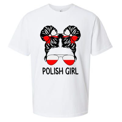 Polish Girl Messy Hair Poland Pride Root Patriotic Sueded Cloud Jersey T-Shirt