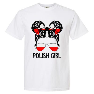 Polish Girl Messy Hair Poland Pride Root Patriotic Garment-Dyed Heavyweight T-Shirt