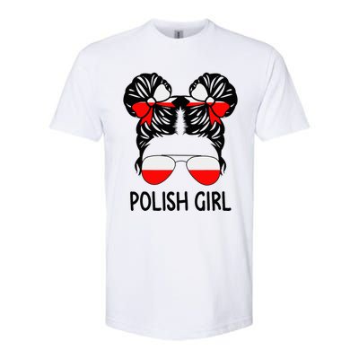 Polish Girl Messy Hair Poland Pride Root Patriotic Softstyle CVC T-Shirt