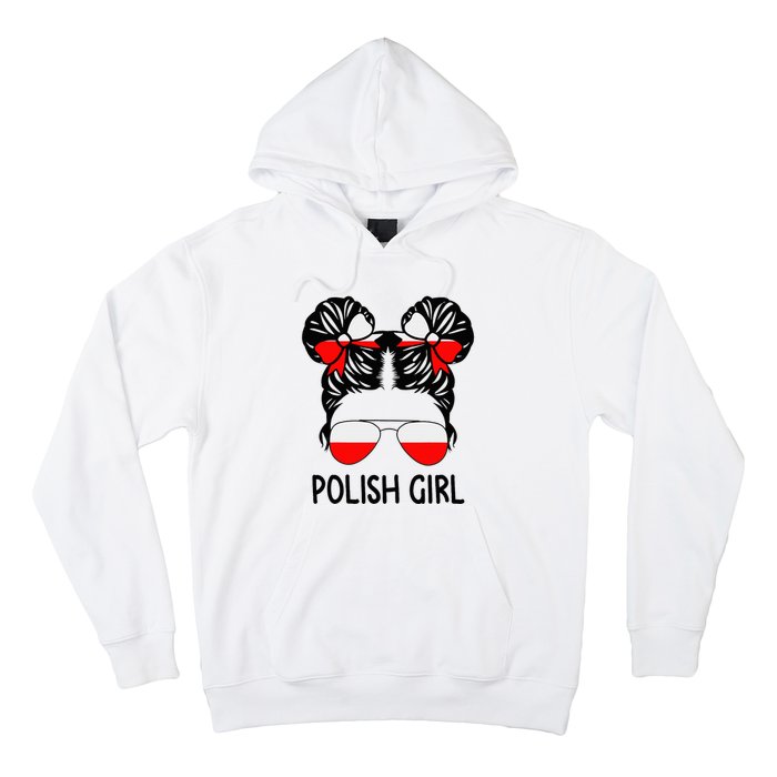 Polish Girl Messy Hair Poland Pride Root Patriotic Hoodie