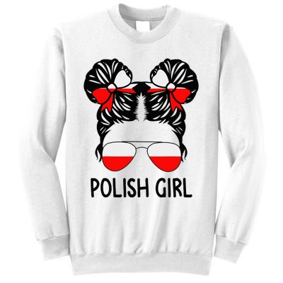 Polish Girl Messy Hair Poland Pride Root Patriotic Sweatshirt