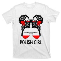 Polish Girl Messy Hair Poland Pride Root Patriotic T-Shirt