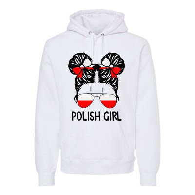 Polish Girl Messy Hair Poland Pride Root Patriotic Premium Hoodie