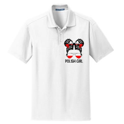 Polish Girl Messy Hair Poland Pride Root Patriotic Dry Zone Grid Polo