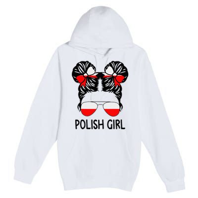 Polish Girl Messy Hair Poland Pride Root Patriotic Premium Pullover Hoodie