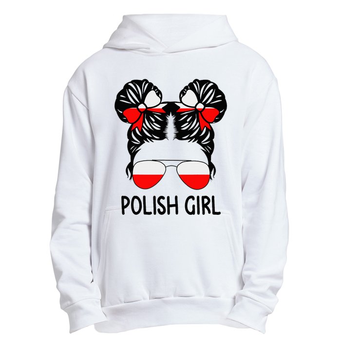 Polish Girl Messy Hair Poland Pride Root Patriotic Urban Pullover Hoodie