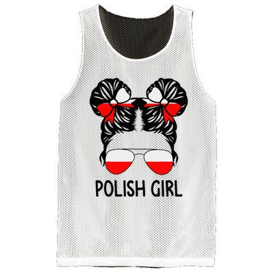 Polish Girl Messy Hair Poland Pride Root Patriotic Mesh Reversible Basketball Jersey Tank