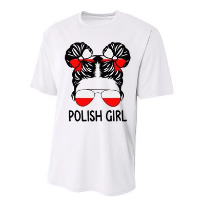 Polish Girl Messy Hair Poland Pride Root Patriotic Performance Sprint T-Shirt