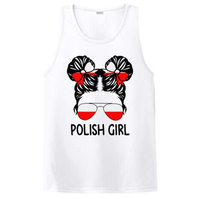 Polish Girl Messy Hair Poland Pride Root Patriotic PosiCharge Competitor Tank