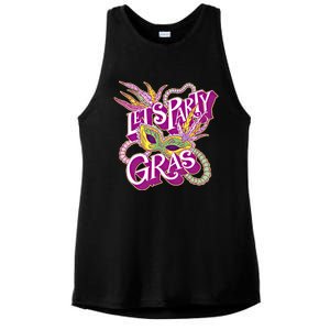 Party Gras Mardi Gras Carnival Fat Tuesday New Orleans Beads Cool Gift Ladies PosiCharge Tri-Blend Wicking Tank