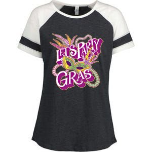 Party Gras Mardi Gras Carnival Fat Tuesday New Orleans Beads Cool Gift Enza Ladies Jersey Colorblock Tee