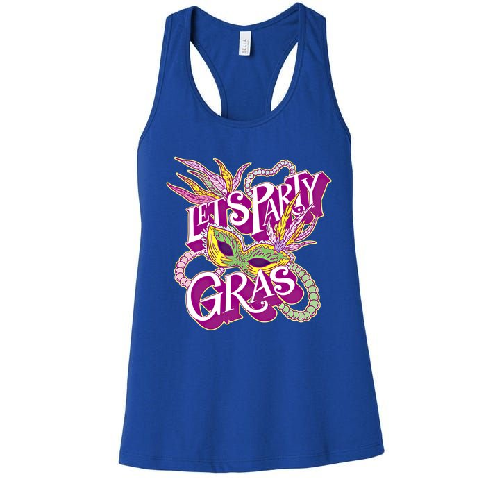 Party Gras Mardi Gras Carnival Fat Tuesday New Orleans Beads Cool Gift Women's Racerback Tank