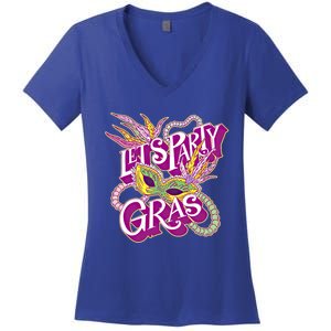 Party Gras Mardi Gras Carnival Fat Tuesday New Orleans Beads Cool Gift Women's V-Neck T-Shirt