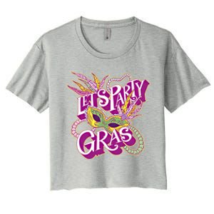 Party Gras Mardi Gras Carnival Fat Tuesday New Orleans Beads Cool Gift Women's Crop Top Tee