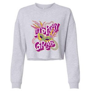 Party Gras Mardi Gras Carnival Fat Tuesday New Orleans Beads Cool Gift Cropped Pullover Crew