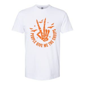 People Give Me The Creeps Halloween Skeleton Horror Skeleton Hand Softstyle CVC T-Shirt